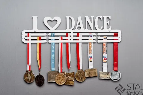 Wieszak na medale | I LOVE DANCE #2 | 60cm | metalowy na 90szt medali