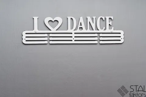 Wieszak na medale | I LOVE DANCE #2 | 60cm | metalowy na 90szt medali