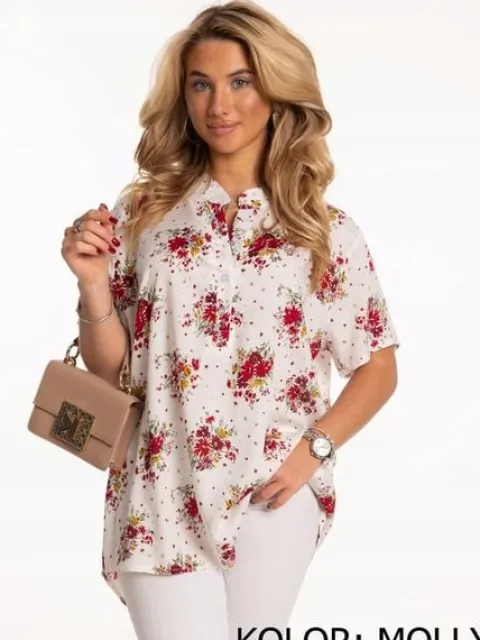 Świetna Wygodna Kobieca BLUZKA Koszula Plus Size Dużo Rozmiarów Kolorów