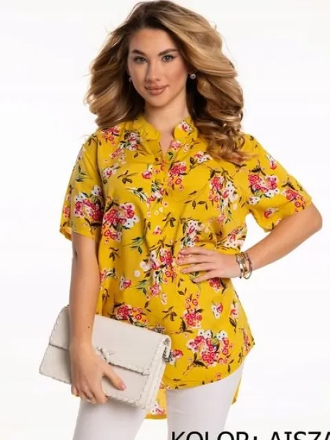 Świetna Wygodna Kobieca BLUZKA Koszula Plus Size Dużo Rozmiarów Kolorów