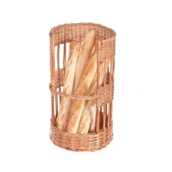 Wiklinowy Okrągły Kosz na Bagietki Ø35 H60 cm