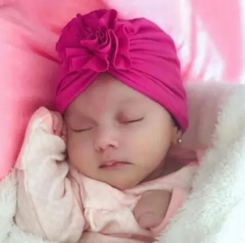 WIOSNA CZAPKA TURBAN z kwiatkiem r. 34-38 0-3 m +GRATIS