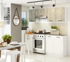 WISZĄCA SZAFKA KUCHENNA OKAPOWA OLIWIA W 60cm BIAŁA/BETON