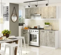 WISZĄCA SZAFKA KUCHENNA OLIWIA W 60cm BIAŁA / BETON