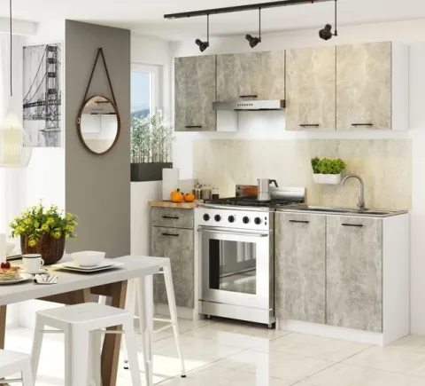 WISZĄCA SZAFKA KUCHENNA OLIWIA W 60cm BIAŁA / BETON