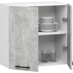 WISZĄCA SZAFKA KUCHENNA OLIWIA W 60cm BIAŁA / BETON