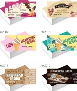 Wizytówki firmowe GOTOWY PROJEKT GRATIS 100 sztuk CUKIERNIA SŁODKOŚCI