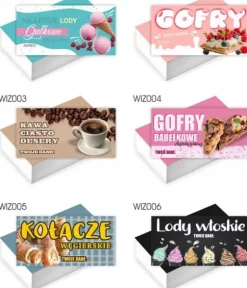 Wizytówki firmowe GOTOWY PROJEKT GRATIS 100 sztuk CUKIERNIA SŁODKOŚCI