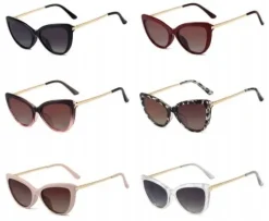 2W1 Kocie Damskie OKULARY do KOMPUTERA + Nakładka przeciwsłoneczna CLIP-ON