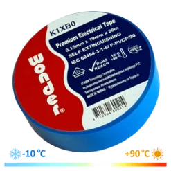WONDER TAŚMA K1XB0 0,15mm/19mm/20m NIEBIESKA PREMIUM VDE MROZOODPORNA MOCNA