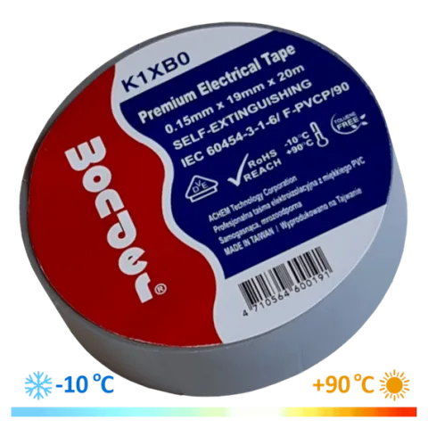 WONDER TAŚMA K1XB0 0,15mm/19mm/20m SZARA, PREMIUM VDE MROZOODPORNA MOCNA