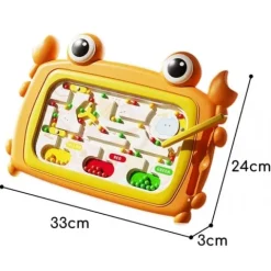 WOOPIE Tablica Magnetyczna Montessori Labirynt Krab Pomarańczowa