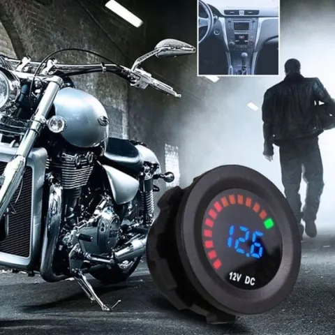WSKAŹNIK AKUMULATORA MIERNIK NAPIĘCIA NAŁADOWANIA ŁODZI MOTOCYKLA TEST 12V