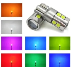 W5W żarówka LED T10 12-24V CANBUS 500lm 8 kolorów Zielona