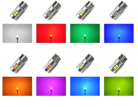 W5W żarówka LED T10 12-24V CANBUS 500lm 8 kolorów Biała