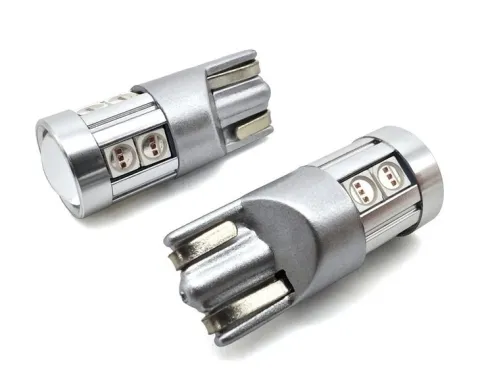 W5W żarówka LED T10 12-24V CANBUS 500lm 8 kolorów Czerwona