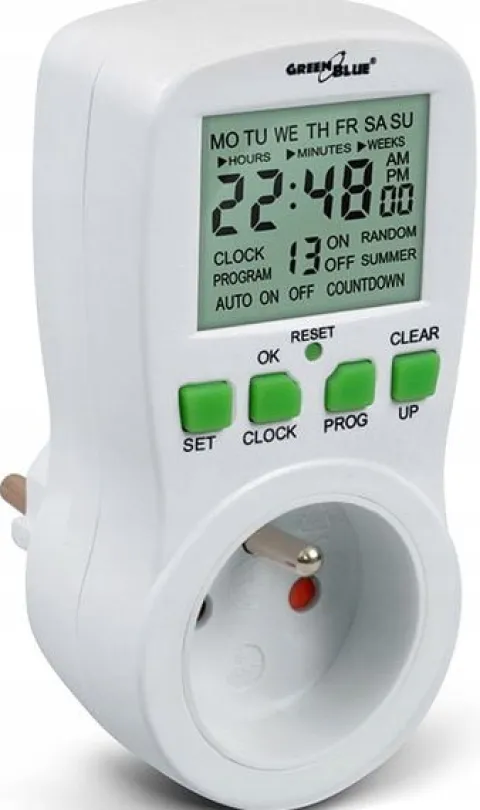 WYLACZNIK BOJLER PROGRAMATOR CZASOWY CYFROWY TIMER 3680W GreenBlue GB107