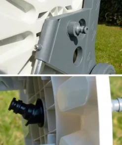 WÓZEK ALU ZWIJACZ NA WĄŻ OGRODOWY BEST ZRASZACZ PISTOLET REGULACJA