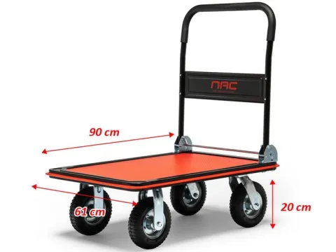 WÓZEK MAGAZYNOWY TRANSPORTOWY UDŹWIG DO 350 kg POMPOWANE DUŻE KOŁA MOCNY