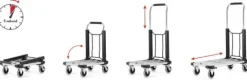 Wózek magazynowy transportowy składany aluminiowy 150kg