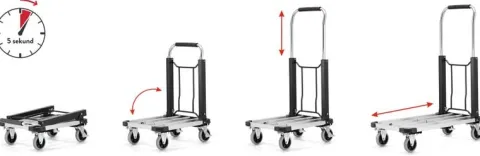 Wózek magazynowy transportowy składany aluminiowy 150kg