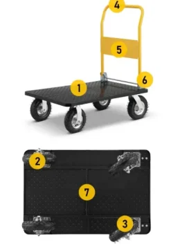 Wózek magazynowy transportowy platformowy składany HIGHER PRO 700 kg