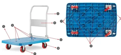 Wózek magazynowy transportowy składany platformowy HIGHER 300kg