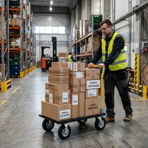 Wózek magazynowy transportowy platformowy składany HIGHER PRO 500 kg