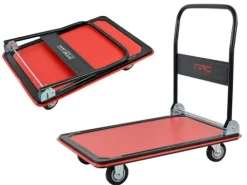 WÓZEK MAGAZYNOWY TRANSPORTOWY NAC UDŹWIG 300 KG PEŁNE KOŁA 125 MM SKŁADANY