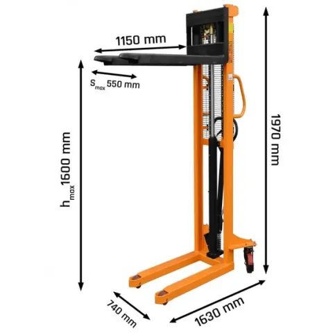 WÓZEK MASZT PALETOWY PALECIAK RĘCZNY CORMAK WRHS1610 UDŹWIG 1000KG 1600MM