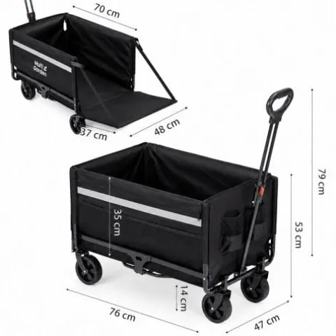 WÓZEK OGRODOWY MULTIGARDEN METALOWY 120L SKŁADANY NA 100KG
