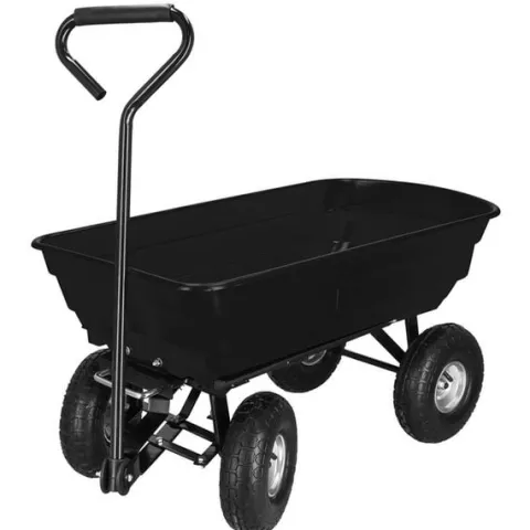 Wózek ogrodowy transportowy metalowy 250kg z funkcją wywrotki, czarny