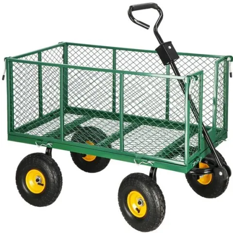 Wózek ogrodowy transportowy metalowy 400 kg zielony