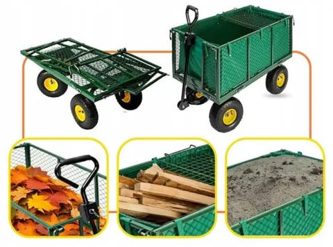 Wózek ogrodowy transportowy przyczepka duży XXL 220l + GRATIS wys 105cm