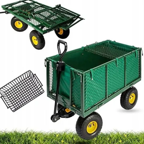 Wózek ogrodowy transportowy przyczepka duży XXL 220l + GRATIS wys 105cm