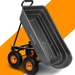WÓZEK OGRODOWY TRANSPORTOWY PRZYCZEPKA TACZKA POMPOWANE KOŁA DO 300KG 75L