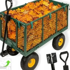 WÓZEK OGRODOWY Transportowy Przyczepka Duży 220L 350kg Burty 41cm +