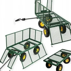 WÓZEK OGRODOWY Transportowy Przyczepka Duży 220L 350kg Burty 41cm +