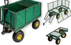 WÓZEK OGRODOWY Transportowy Przyczepka Duży 220L 350kg Burty 41cm +