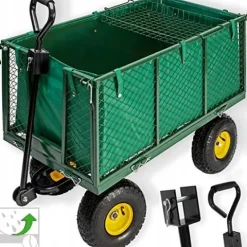 WÓZEK OGRODOWY Transportowy Przyczepka Duży 220L 350kg Burty 41cm +