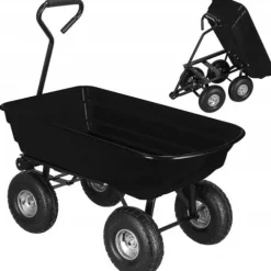 WÓZEK OGRODOWY TRANSPORTOWY TACZKA OGRODOWA PRZYCZEPKA 250kg WYWROTKA 75L