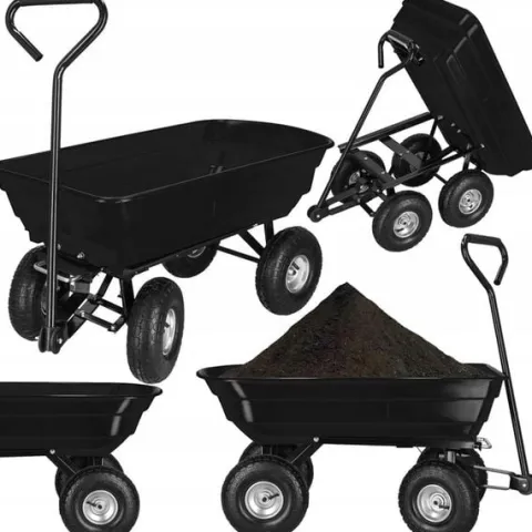 WÓZEK OGRODOWY TRANSPORTOWY TACZKA OGRODOWA PRZYCZEPKA 250kg WYWROTKA 75L
