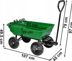 WÓZEK OGRODOWY TRANSPORTOWY TACZKA WYWROTKA PRZYCZEPKA DO OGRODU 3w1 300kg