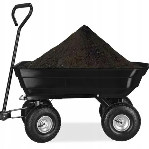 WÓZEK OGRODOWY TRANSPORTOWY TACZKA OGRODOWA PRZYCZEPKA 250kg WYWROTKA 75L