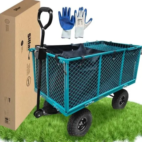 Wózek ogrodowy transportowy 2x plandeka wkład przyczepka gratis
