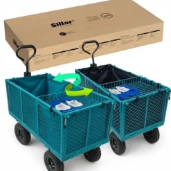 Wózek ogrodowy transportowy 2x plandeka wkład przyczepka gratis