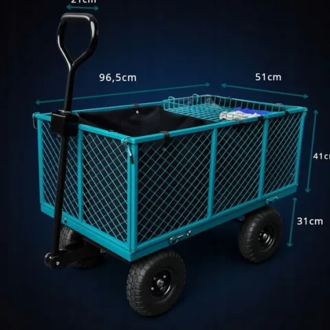 Wózek ogrodowy transportowy 2x plandeka wkład przyczepka gratis