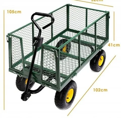 WÓZEK OGRODOWY 3w1 przyczepka transportowa 500kg 220L ROZKŁADANE BURTY