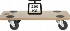 Wózek płaski udźwig 200kg PLATFORMA do przesuwania TRANSPORTU mebli 4 kółka
