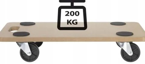 Wózek płaski udźwig 200kg PLATFORMA do przesuwania TRANSPORTU mebli 4 kółka